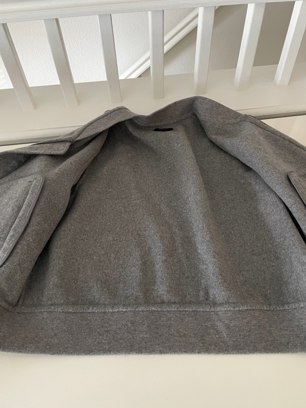 Quince Double-Faced Merino Wool Bomber Jacket Heather Gray Outerwear XL - Picture 10 of 10